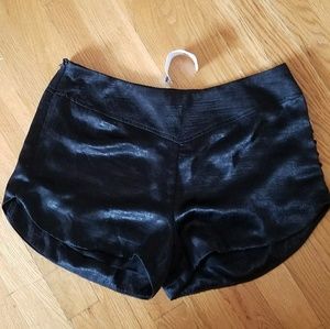 Black Satin Shorts